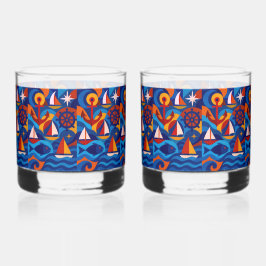 🌊 "The Deep End" Rocks (Pair) Whiskyglas