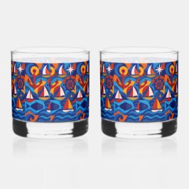 🌊 "The Deep End" Rocks (Pair) Whiskyglas