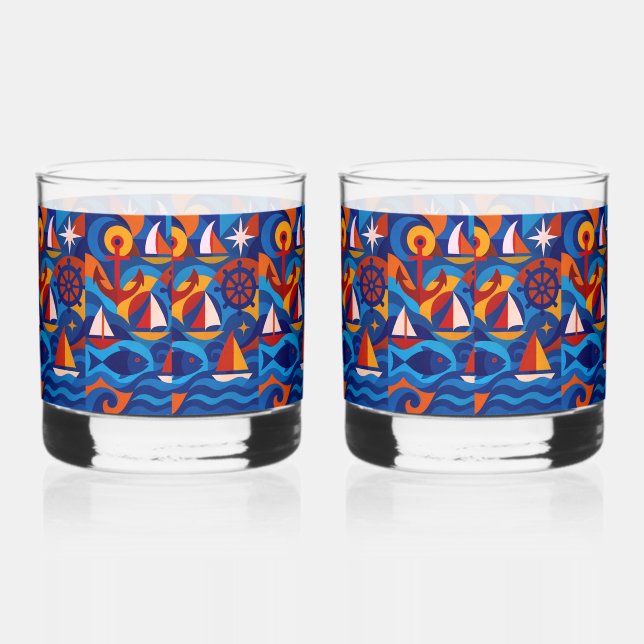 🌊 "The Deep End" Rocks (Pair) Whiskyglas (Rechts)