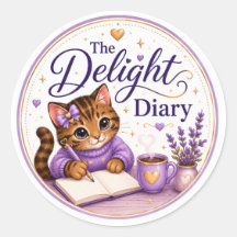 The Delight Diary Süße Katze Lila Gold