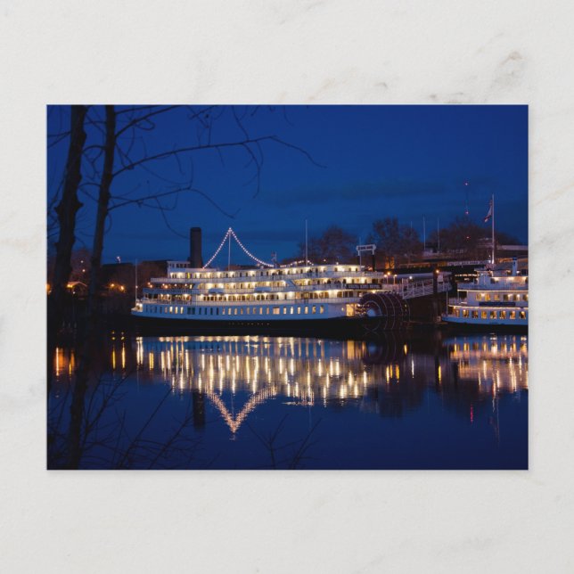 The Delta King at night - Sacramento, CA Postkarte (Vorderseite)