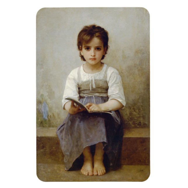 "The Difficult Lesson" William Bouguereau Magnet (Vertikal)