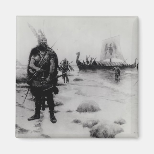 The Discovery America von Leif Eriksson Magnet (Vorne)