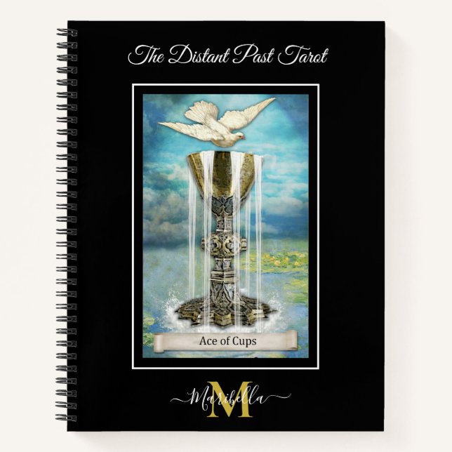 The Distant Past Tarot Deck Ass der Kelche Monogra Notizbuch (Vorderseite)