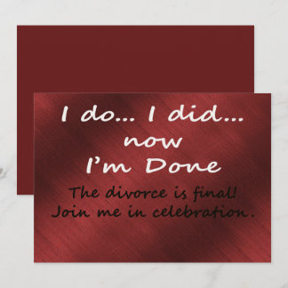 The Divorce is Final Einladung