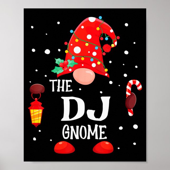 The Dj Gnome Matching Family Christmas Gnome Pajam Poster (Vorne)