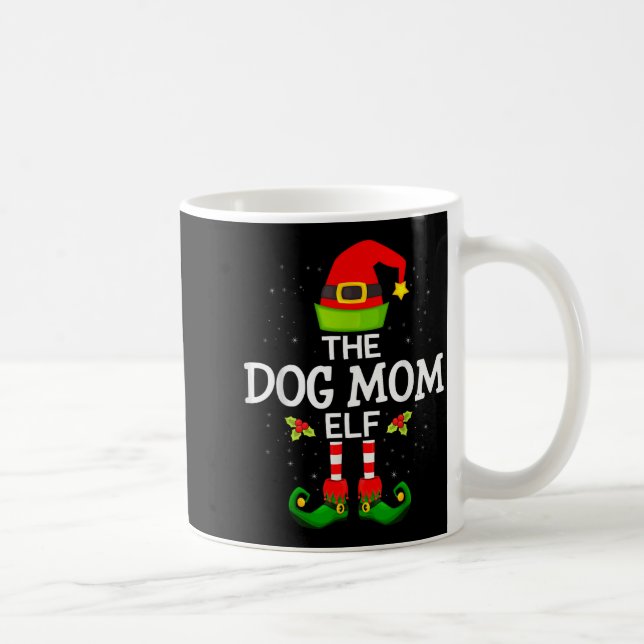 The Dog Mom Elf Christmas Family Matching Pajama M Kaffeetasse (Rechts)