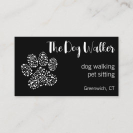 The Dog Walker Modern Professional Black Visitenkarte