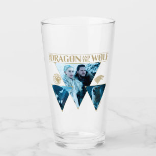The Dragon and The Wolf Daenerys & Jon Graphic Glas