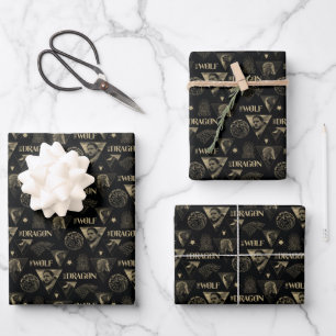The Dragon and The Wolf Daenerys & Jon Pattern Geschenkpapier Set