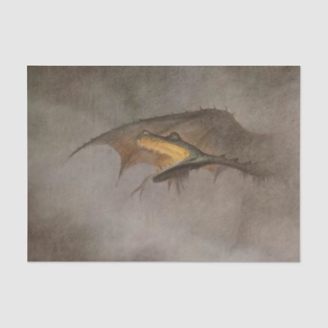 "The Dragon Awakes" von Theodor Kittelsen Seidenpapier (Vorderseite)