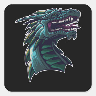 The Dragon Head Quadratischer Aufkleber