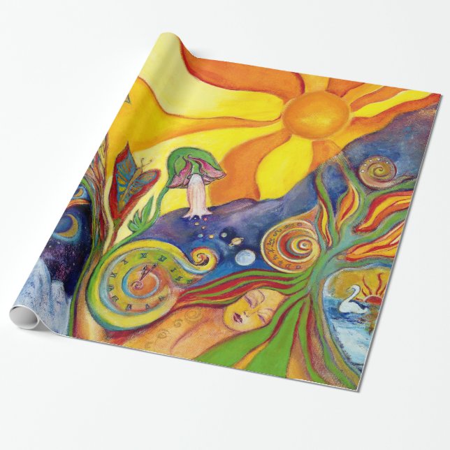 The Dream Fantasy Psychedelic Art Alice Wonderland Geschenkpapier (Ungerollt)