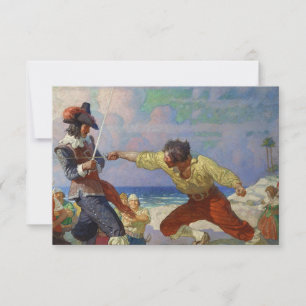 "The Duel on Beach" von NC Wyeth Dankeskarte