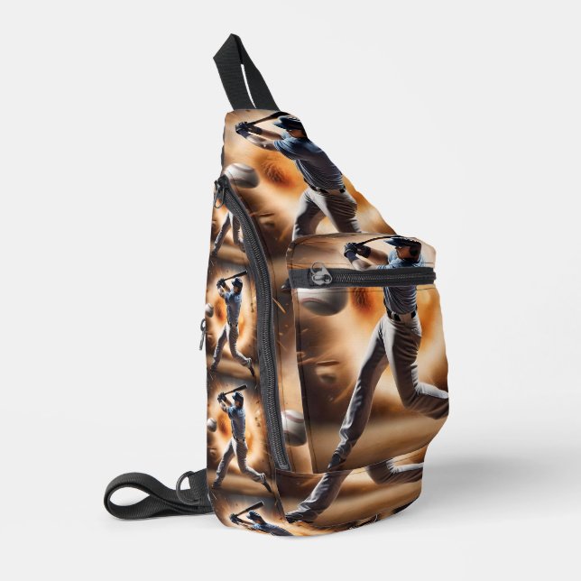 "The Dust Cloud Showdown: A Pitcher's Fury" Crossbody Bag (Linke Seite)