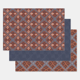 The Earthy Browns and Blue Mud Cloud Style Geschenkpapier Set