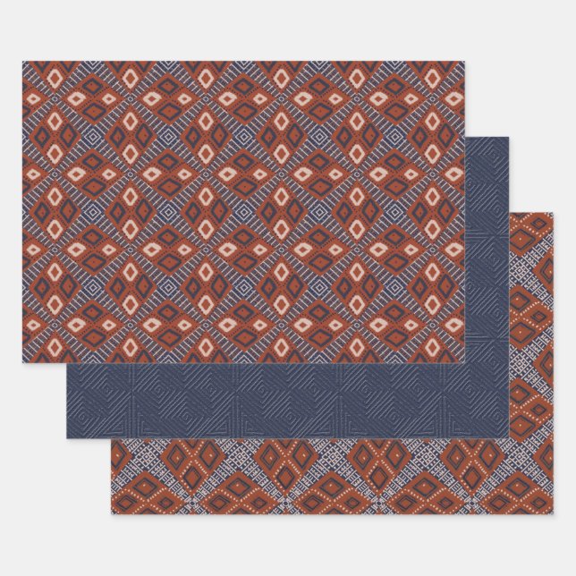 The Earthy Browns and Blue Mud Cloud Style Geschenkpapier Set (Set)