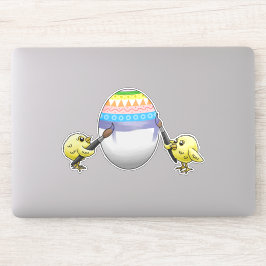 The Easter egg is painted by the chickens Aufkleber