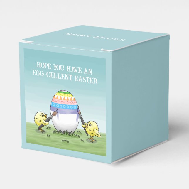 The Easter egg is painted by the chicks Geschenkschachtel (Vorderseite)