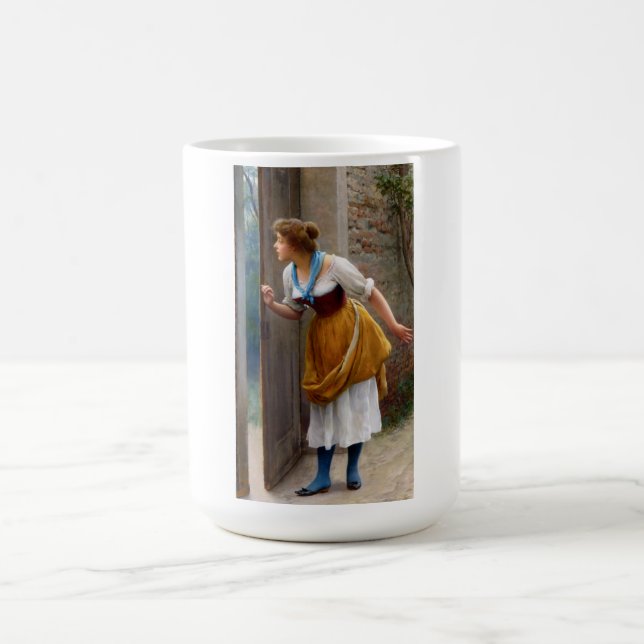 The Eavesdropper (von Eugene de Blaas) Kaffeetasse (Mittel)