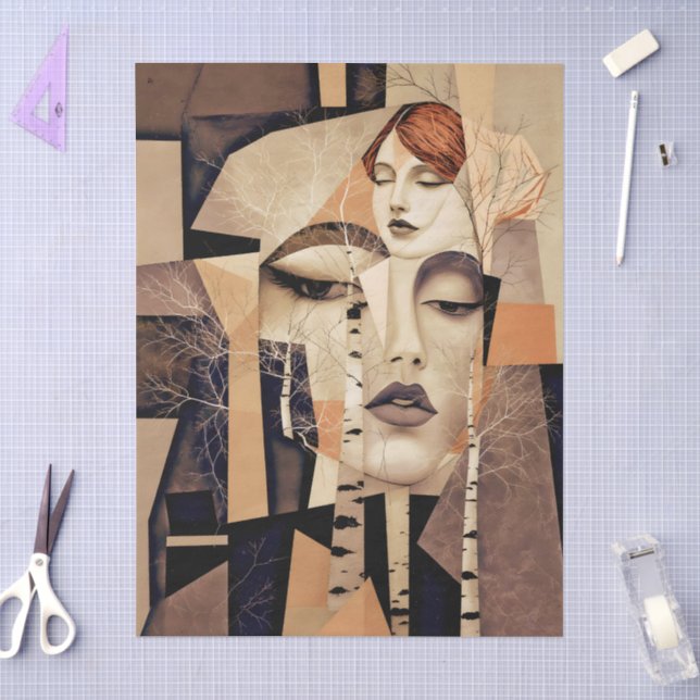 The Echo of “Virelle” – An Abstract Portrait Seidenpapier (Basteln)