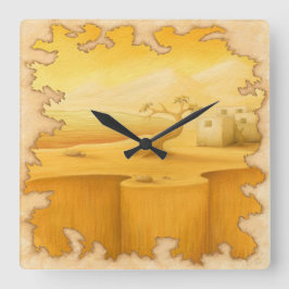 "The Edge of the World" Erlebnismotiv Malerei Quadratische Wanduhr