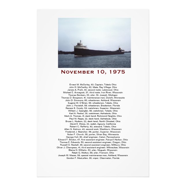 The Edmund Fitzgerald with Crew Names Gift Box Fotodruck (Vorne)