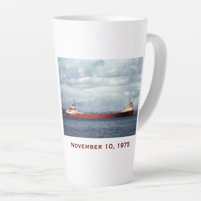 The Edmund Fitzgerald with Crew Names Milchtasse (Rechte Ecke)