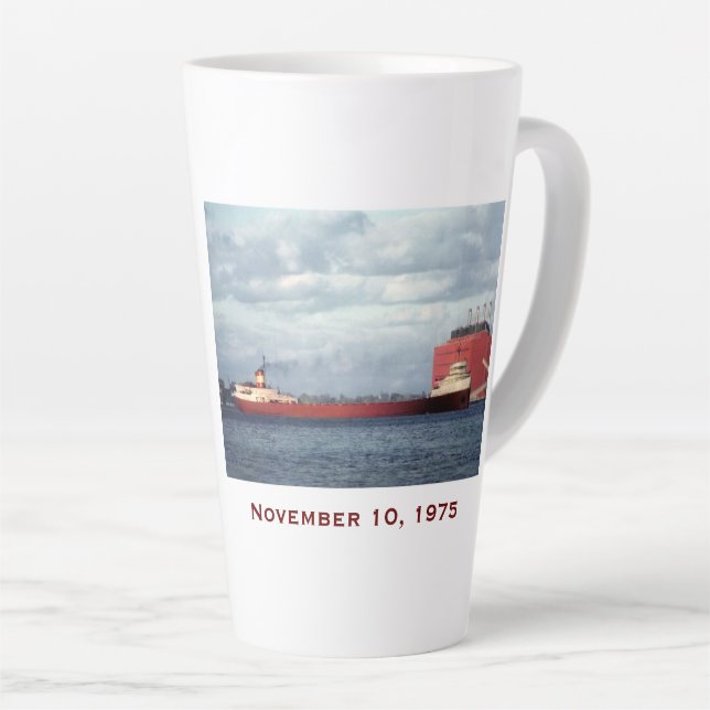 The Edmund Fitzgerald with Crew Names Milchtasse (Rechte Ecke)