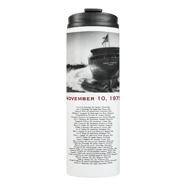 The Edmund Fitzgerald with Crew Names Mug Thermosbecher (Vorderseite)