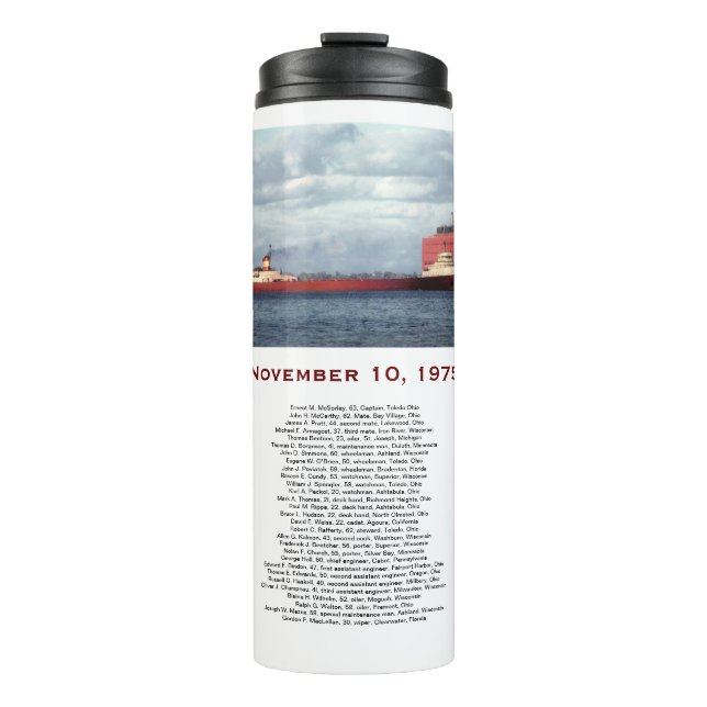 The Edmund Fitzgerald with Crew Names Mug Thermosbecher (Vorderseite)