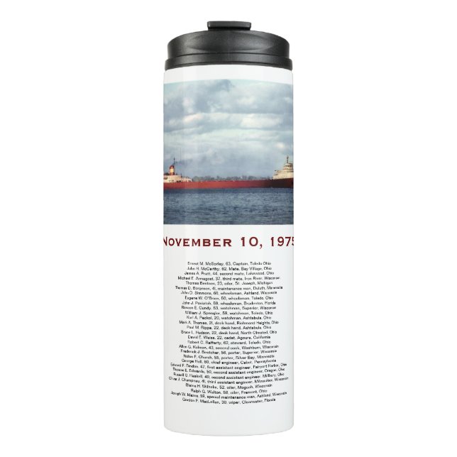 The Edmund Fitzgerald with Crew Names Mug Thermosbecher (Vorderseite)