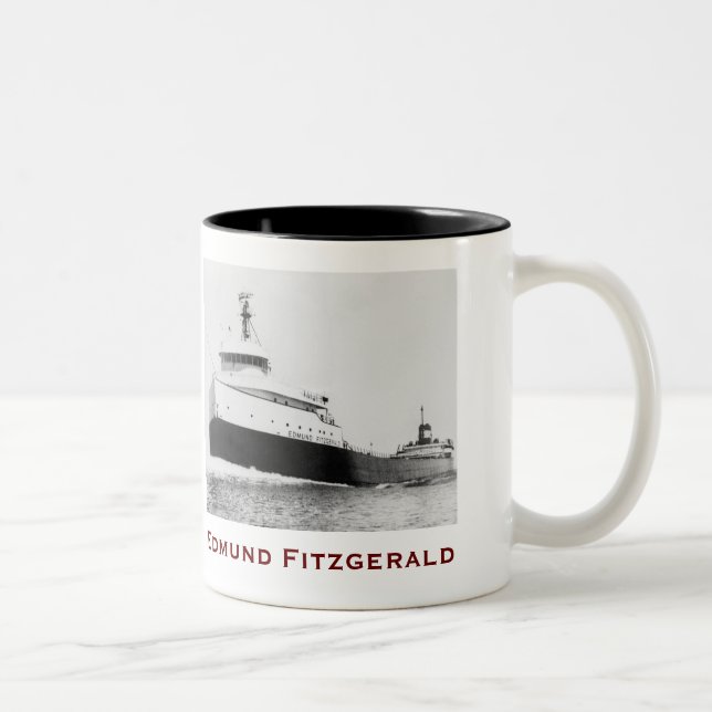 The Edmund Fitzgerald with Crew Names Zweifarbige Tasse (Rechts)
