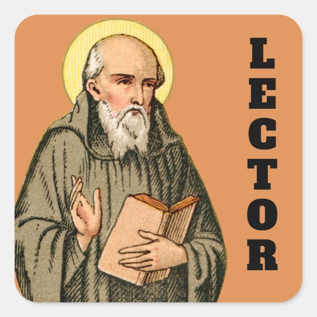 The Ehrable Bede Preaching (P 008) Square Sticke Quadratischer Aufkleber (Vorderseite)