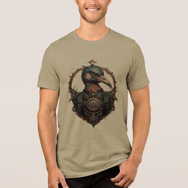 "The Eiserne Beak: A Steampunk Ibis" Tri-Blend Shirt (Vorderseite)