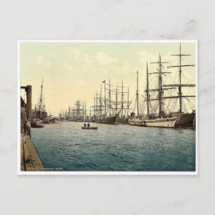 The Elbe, Hamburg, Germany classic Fotochrom Postkarte