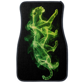 The Electric Green Leopard on a Trendy Autofußmatte