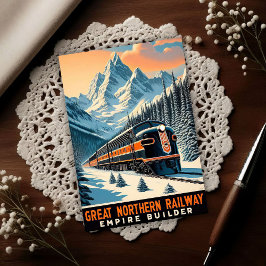 The Empire Builder Vintage Train Postkarte