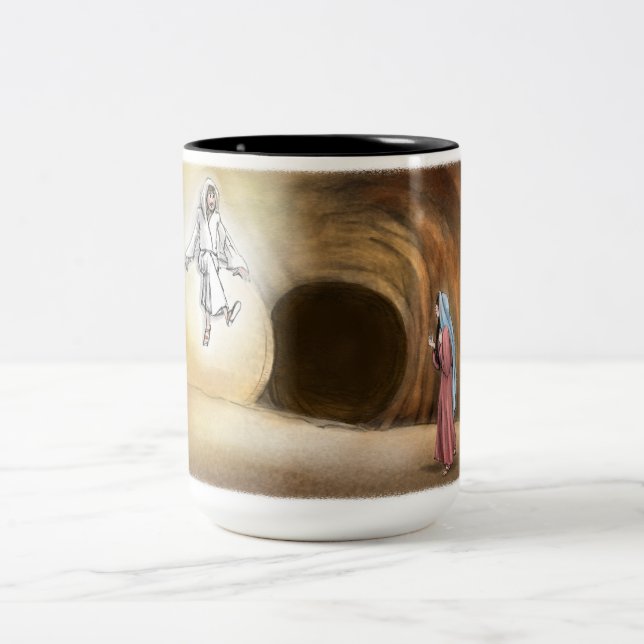 The Empty Tomb Two-Tone Mug, 15 oz Zweifarbige Tasse (Mittel)