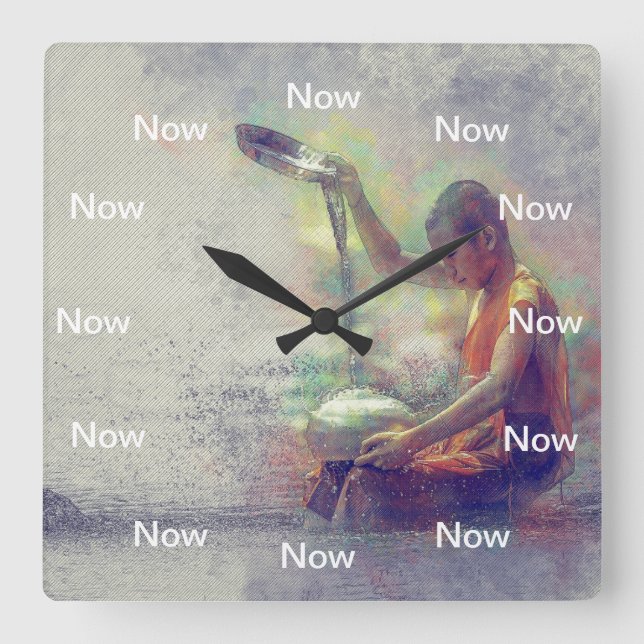 The Eternal Now Quadratische Wanduhr (Vorderseite)