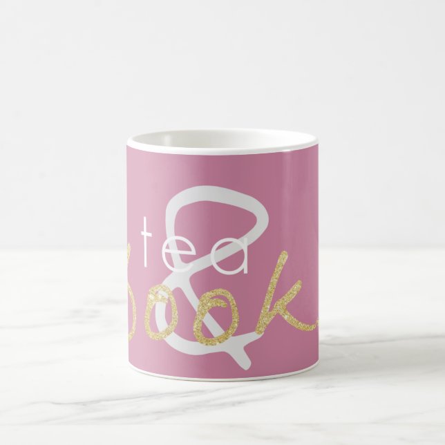 Thé étincelant or et livres Café Mug (Centre)