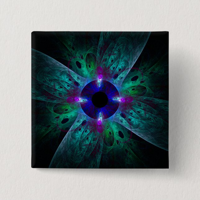The Eye Abstract Art Button (quadratisch) (Vorderseite)