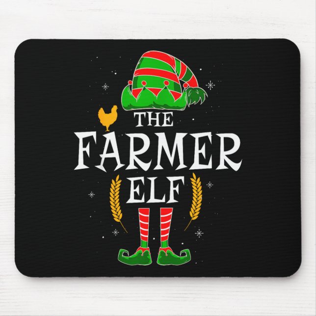 The Farmer Elf Group Matching Family Christmas Far Mousepad (Vorne)