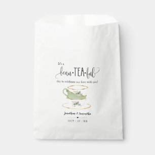 Thé Favor Sacs vert eucalyptus sac mariage