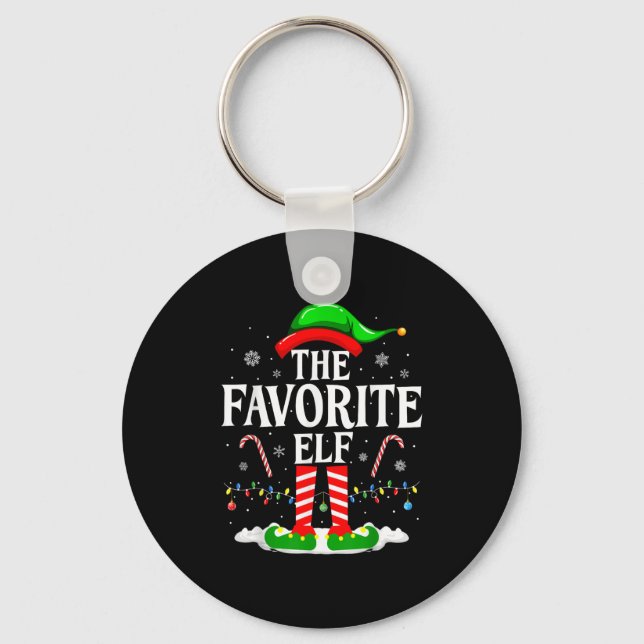 The Favorite Elf Funny Xmas Matching Family Christ Schlüsselanhänger (Vorderseite)