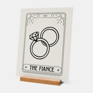 The Fiancé Tarot Card Wedding Rings Doodle Acrylschild