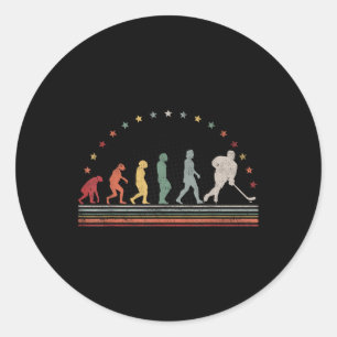 The Field Hockey Evolution Retro Feldhockey Männer Runder Aufkleber