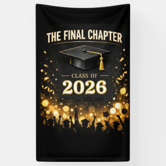 The Final Chapter Elegant Graduation Party Banner