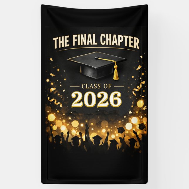 The Final Chapter Elegant Graduation Party Banner (Vertikal)