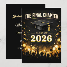 The Final Chapter Elegant Graduation Party Custom